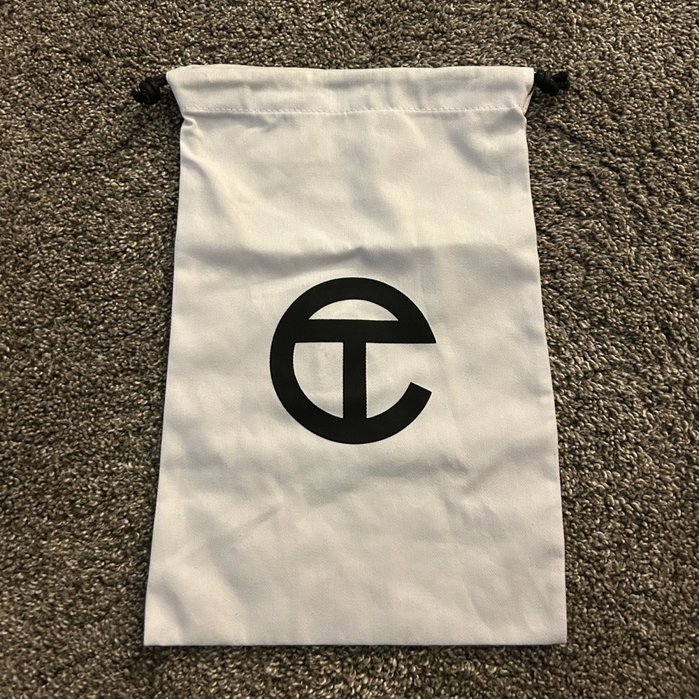 Telfar White Dust Bag with Black Logo